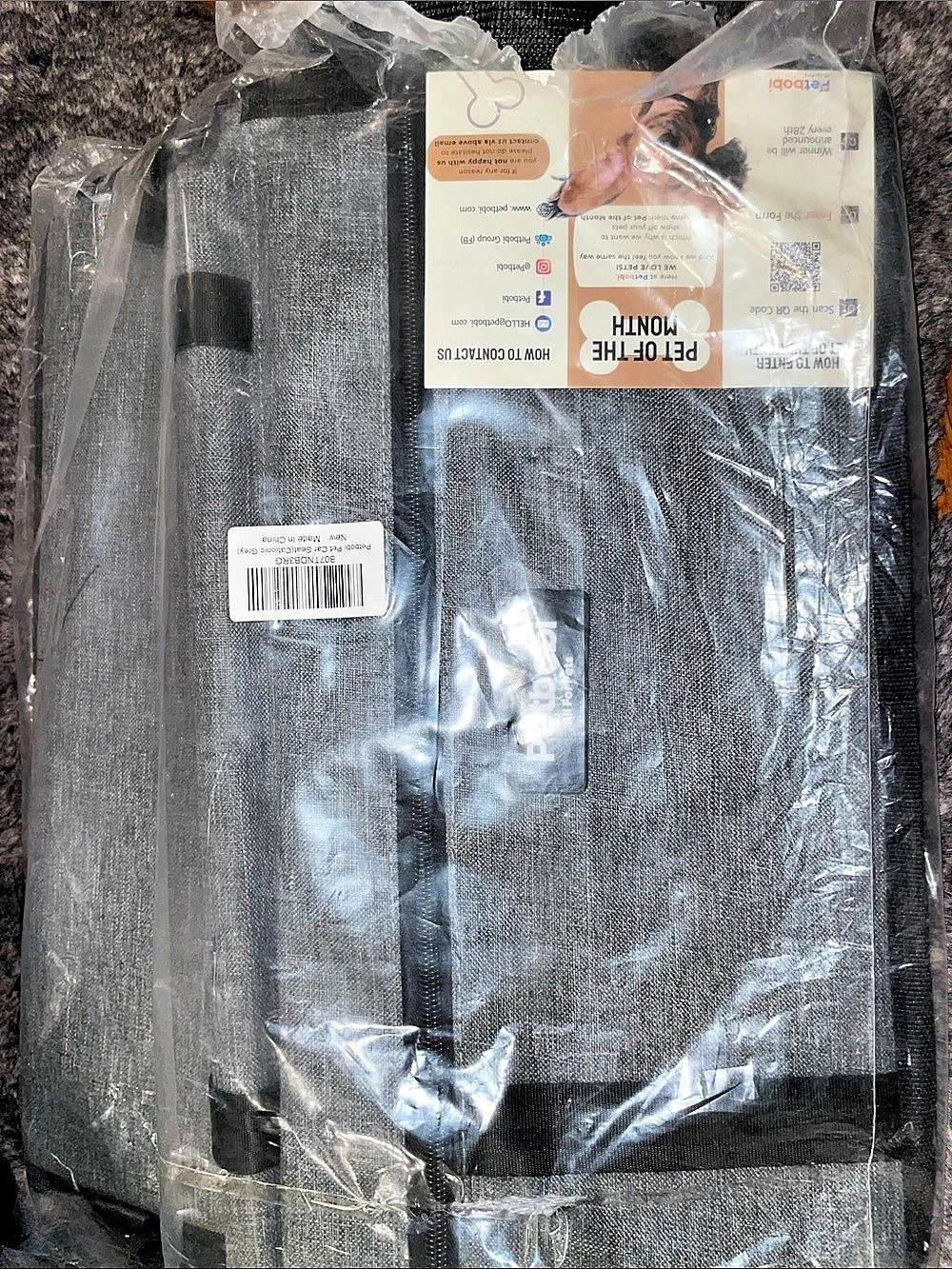 Petbobi Dog Car Seat Cationic Gray & Black